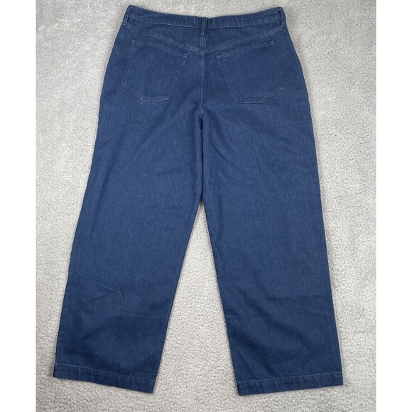 Abercrombie & Fitch Jeans Womens Size 32/14 Mid-Rise Curve Love Baggy DK Wash - Picture 2 of 10